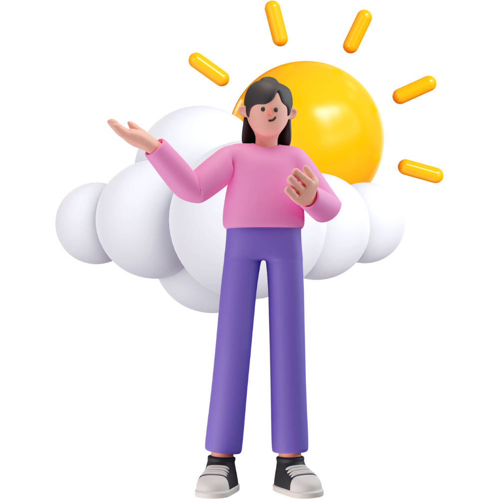 Fille devant un soleil